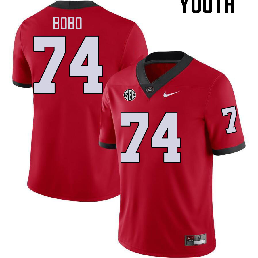Youth #74 Drew Bobo Georgia Bulldogs College Football Jerseys Stitched-Red